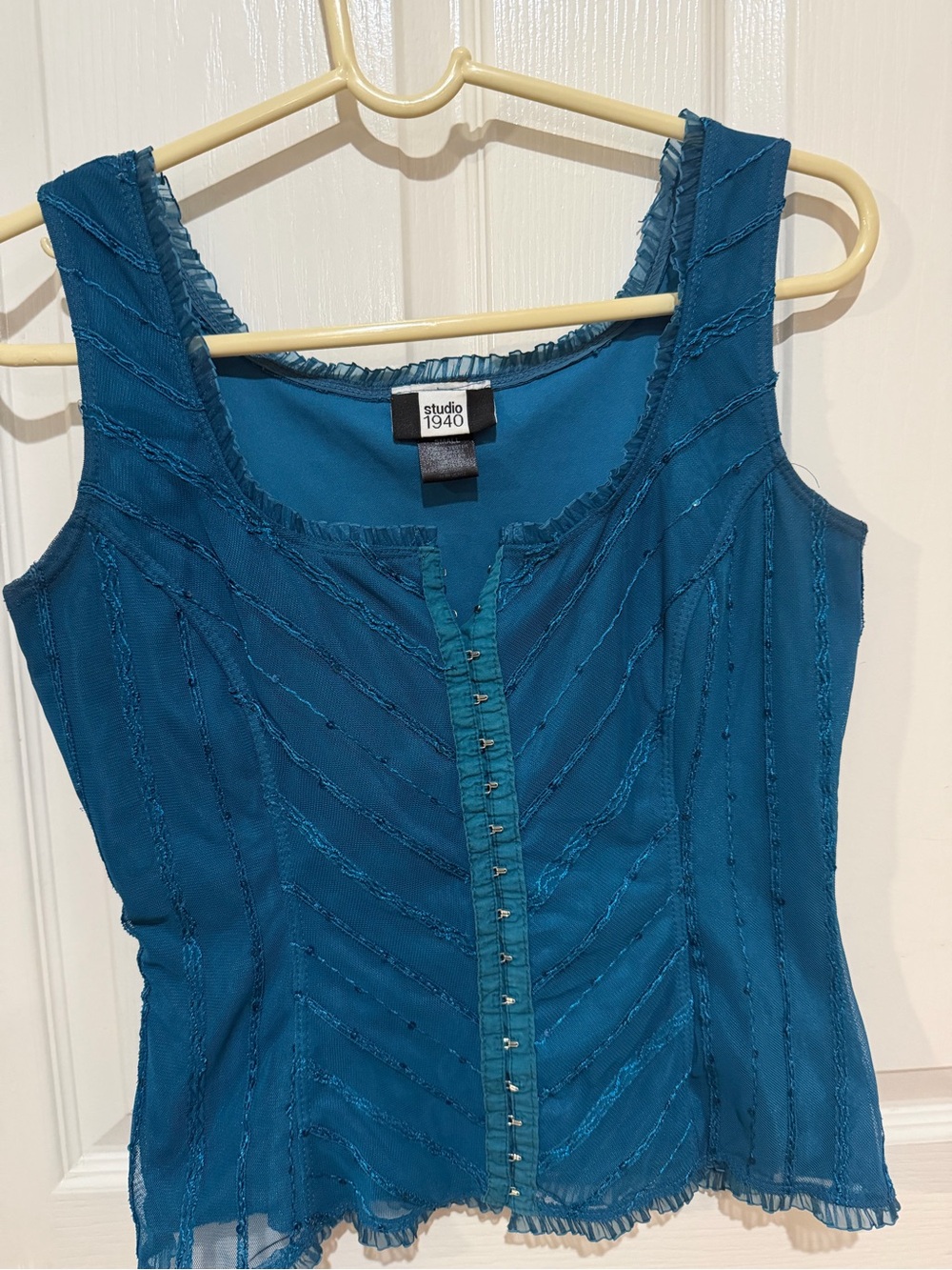 Studio 1940 Teal Button-Front Sleeveless Camisole